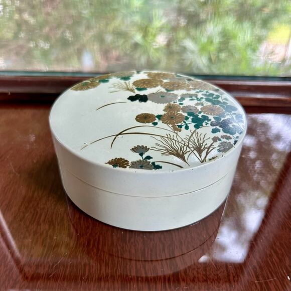 Vintage Otagiri Original Japan Lacquerware Coaster Set with 6 Floral Coasters - Picture 5 of 10